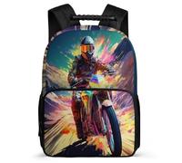 TPISLI Cool Motocross School Bag for Kids and Teens School Years 2-5 Moto Daypack for Students Primary Classes, 1680D Fabric Adjustable Straps Birthday Gift