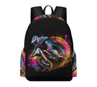TPISLI Cool Motorcycle Backpack Children Year 5 Motorbike School Bag Teens Year 7 Modern Trendy 16.5 Inch Laptop Rucksack School Years 7-10 Travel Use Outdoor Gift