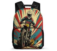 TPISLI Cool Motorcycle Backpack for Kids Primary Age 6-11 Motorbike Bookbag for Boys Girls Primary School, Sturdy Handle Adjustable Straps Birthday Gift