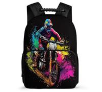 TPISLI Cool Motorcycle School Backpack Primary School for Girls Boys Age 5-10 Motorbike Rucksack Kids and Teens, Side Pockets Padded Back Outdoor Day Trips
