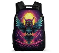 TPISLI Cool Owl Pattern School Backpack Primary Classes for Girls Primary Age 6-11 Bird Daypack Kids and Teens, Adjustable Straps Sturdy Handle School Travel