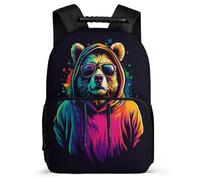 TPISLI Cool Panda Design School Bag for Boys Girls School Years 1-4 Animal Print Daypack Primary Age 6-11 Boys Girls, Padded Back Soft Felt Details Short Trips