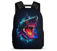TPISLI Cool Shark Backpack for Kids and Teens School Years 1-4 Marine Creature Rucksack 8-12 Years Kids and Teens, 1680D Fabric Adjustable Straps Travel Daily Use
