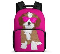 TPISLI Cool Shih Tzu Dog School Backpack Year 2-5 for Kids and Teens 6-11 Years Animal Puppy Rucksack Girls Boys, Lightweight Sturdy Handle Outdoor Day Trips