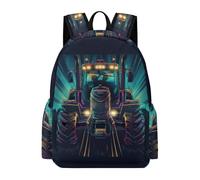 TPISLI Cool Tractor School Backpack Students Ages 12-16 Car Pattern Book Bag Boys 10-14 Year Olds Fashion Lightweight 14 Inch Laptop Rucksack Outdoor Day Trips Back to School Gift