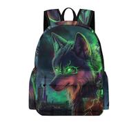 TPISLI Cool Wolf Daypack Girls Age 11 Animal Wolves Rucksack Students Year 10 Modern Durable Spring Outing Backpack Outdoor Day Trips Back to School Gift