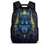 TPISLI Cool Wolf School Backpack for Boys Age 5-10 Animal Wolves Bookbag for Girls Boys School Years 1-4, 1680D Fabric Adjustable Straps Travel Daily Use