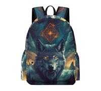 TPISLI Cool Wolf School Bag Teens Age 13 Animal Wolves Rucksack Girls 7-11 Year Olds Durable Cool 11.6 Inch Laptop Daypack Secondary School Hiking Travel Daily Carry