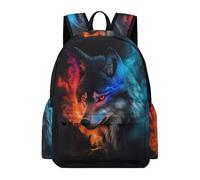 TPISLI Cool Wolves Daypack Teens 12-16 Year Olds Animal Wolf School Backpack Boys 10-14 Year Olds Trendy Modern Hiking Bookbag Daily Use School Years 7-10 Travel Use