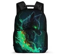 TPISLI Cool Wolves Motif School Backpack for Girls Junior School Animal Wolf Rucksack 6-11 Years Kids and Teens, Soft Felt Details Sturdy Handle Daily Essentials
