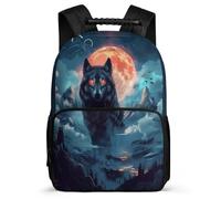 TPISLI Cool Wolves Rucksack for Kids and Teens Primary Classes Animal Wolf Design Rucksack 7-11 Year Olds Boys, Soft Felt Details Sturdy Handle Birthday Gift