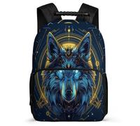 TPISLI Cool Wolves School Backpack for Kids and Teens School Years 2-5 Animal Wolf Rucksack for Kids and Teens Year 2-5, Sturdy Handle Durable Daily Essentials