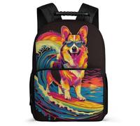 TPISLI Corgi School Backpack for Teens Girl Kid Bookbag for Boy Middle Elementary Animal Puppy School Bag 15.7inch Large Capacity Kids Book Bag Shoulder Backpack Travel Daypack