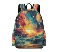 TPISLI Cosmos School Bag for Boys Girls 9-14 Years Old Backpack Colored Planet Rucksack for Study Days, Practical 13.3 Inch Laptop Rucksack for Autumn Trip and Study Days