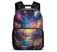 TPISLI Cosmos School Bag for Kids and Teens Primary School Colored Planet Backpack Primary Age 6-11 Girls, Adjustable Straps Padded Back Short Trips