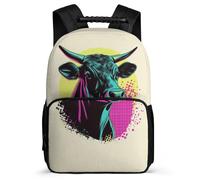TPISLI Cow Rucksack Junior School for Kids and Teens Primary Age 6-11 Cattle Daypack Girls Boys, Adjustable Straps Durable Back to School Gift