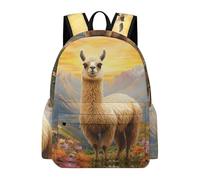 TPISLI Cute Alpaca Backpack Girls Year 8 Animal Llama School Backpack Boys 10-14 Year Olds Lightweight Durable 14 Inch Laptop Rucksack Junior School Hiking Day Trips