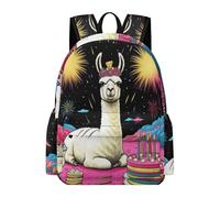 TPISLI Cute Alpaca Pattern Backpack Boys Girls 8-12 Years School Bag Animal Llama Rucksack for Daily Classes, Lightweight 11.6 Inch Laptop Daypack for Books, Lessons and Travel
