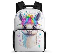 TPISLI Cute Alpaca Rucksack for Kids School Years 1-4 Animal Llama Backpack School Years 2-5 Kids and Teens, Sturdy Handle Adjustable Straps Outdoor Day Trips