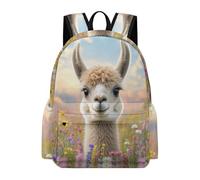TPISLI Cute Alpaca Rucksack Kids Age 10-14 Animal Llama Book Bag Students Year 10 Durable Lightweight 11.6 Inch Laptop Daypack School Years 3-6 Daily Use Outdoor Gift
