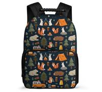 TPISLI Cute Animal School Backpack for Kids and Teens 7-11 Year Olds Rabbit Squirrel Backpack for Girls Boys Year 3-6, Lightweight Adjustable Straps Short Trips