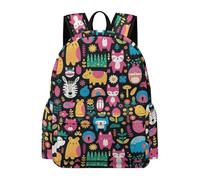 TPISLI Cute Animals Bookbag Students Year 4 Cartoon Style Rucksack Girls School Years 4-8 Durable Cool 11.6 Inch Laptop Daypack Secondary School Hiking Travel Travel Use
