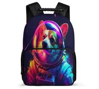 TPISLI Cute Backpack Corgi Bookbag, School Bag Dog Print Rucksack for Boy Girl, Kids Backpack 7-12 Years Old for Travel Take A Walk