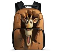 TPISLI Cute Backpack Giraffe Bookbag, School Bag Animal Giraffe Rucksack for Boy Girl, Kids Backpack 7-12 Years Old for Travel Take A Walk