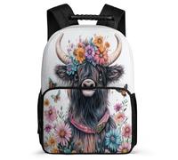 TPISLI Cute Bull Motif Rucksack for Boys Girls Junior School Cow Animal Backpack School Years 2-5 Kids and Teens, Lightweight Sturdy Handle Outdoor Day Trips