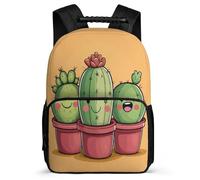 TPISLI Cute Cactus Pattern School Backpack for Kids and Teens School Years 1-4 Plants Cacti Bookbag 6-11 Years Kids, Padded Back 1680D Fabric Outdoor Day Trips