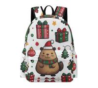 TPISLI Cute Capybara Backpack Teens Age 13 Christmas Theme School Backpack Kids Year 5-7 Fashion 11.6 Inch Laptop Daypack Outdoor Day Trips Back to School Gift Everyday Use