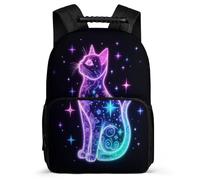 TPISLI Cute Cat Backpack for Boys Girls School Years 1-4 Kitten School Bag Primary Age 6-11 Kids, Adjustable Straps Soft Felt Details Travel Daily Use