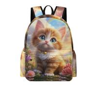 TPISLI Cute Cat Pattern School Backpack for Teen Girs And Boys, Rucksack Animal Kitten Bookbag for 9-15 Teenage,Lightweight Students Backpacks