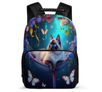TPISLI Cute Cat School Bag Primary School for Girls 8-12 Years Kitten Daypack Girls Boys, Adjustable Straps Soft Felt Details Daily Essentials