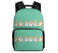 TPISLI Cute Corgis Dog Print Backpack for Kids and Teens Age 5-10 Puppy Design Rucksack for Boys Girls Junior School, Adjustable Straps Soft Felt Details Daily Essentials