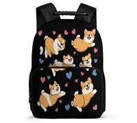 TPISLI Cute Corgis Dog School Backpack for Kids and Teens School Years 1-4 Kawaii Puppy Bookbag Age 5-10 Students, Adjustable Straps 1680D Fabric Short Trips