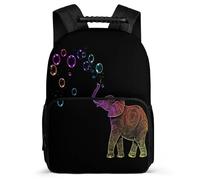 TPISLI Cute Elephant Motif School Bag for Boys Girls School Years 1-4 Animal Daypack Primary Age 6-11 Boys Girls, Padded Back Soft Felt Details Short Trips