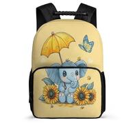 TPISLI Cute Elephant School Bag Primary Classes for Children School Years 2-5 Animal Elephant Rucksack Girls Boys, Sturdy Handle Lightweight Daily Essentials