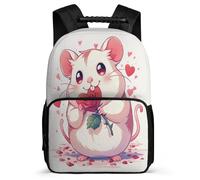 TPISLI Cute Guinea Pig School Backpack for Teens Girl Kid Bookbag for Boy Middle Elementary Aniaml Rose School Bag 15.7inch Large Capacity Kids Book Bag Shoulder Backpack Travel Daypack