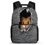TPISLI Cute Hamster Backpack for Kids and Teens Age 7-12 Funny Animal School Bag for Boys Girls Junior School, Sturdy Handle Soft Felt Details Outdoor Day Trips