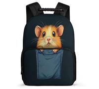 TPISLI Cute Hamster Rucksack for Kids and Teens 7-11 Year Olds Funny Animal Bookbag for Kids and Teens Primary School, Sturdy Handle Lightweight Short Trips