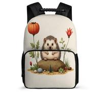 TPISLI Cute Hedgehog Backpack for Boys Girls School Years 1-4 Animal Style School Bag Primary Age 6-11 Kids, Adjustable Straps Soft Felt Details Travel Daily Use