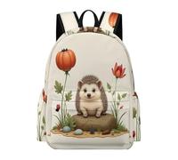 TPISLI Cute Hedgehog Bookbag Kids 7-11 Year Olds Small Animal Daypack Students Year 6 Modern Durable 14 Inch Laptop Rucksack School Years 7-10 Travel Use Daily Carry