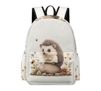TPISLI Cute Hedgehog Rucksack Children Year 5 Kawaii Animal Backpack Girls Age 14 Lightweight Durable 11.6 Inch Laptop Daypack School Years 3-6 Daily Use School Gift