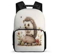 TPISLI Cute Hedgehog Rucksack for Children Primary Classes Kawaii Animal School Bag 7-11 Year Olds Kids and Teens, Durable Adjustable Straps Daily Essentials