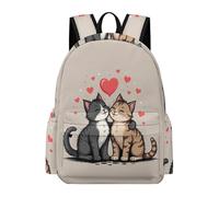 TPISLI Cute Kitten Couples School Bag Teens Age 13 Cat Rucksack Girls 7-11 Year Olds Durable Cool 11.6 Inch Laptop Daypack Secondary School Hiking Travel Daily Carry