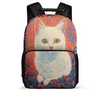 TPISLI Cute Kitten School Backpack Age 5-10 for Kids, Cat Daypack for Girls Boys, Lightweight Bag, Side Pockets, Padded Back, Travel Daily Use