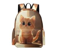 TPISLI Cute Kitten School Backpack Kids School Years 5-9 Cat Rucksack Students Year 6 Fashion Lightweight Hiking Bookbag Daily Use Primary to Secondary Travel Gift