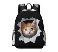 TPISLI Cute Kitten School Bag Boys 8 Year Olds 3D Print Cat Daypack Teens Year 7-9 Durable Cool 11.6 Inch Laptop Daypack Primary School Travel Daily Use Everyday Use