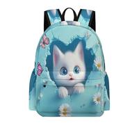 TPISLI Cute Kitten School Bag Boys 8 Year Olds 3D Print Cat Daypack Teens Year 7-9 Durable Cool 11.6 Inch Laptop Daypack Primary School Travel Daily Use Everyday Use